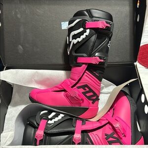 Fox Pink and Black Moto Boots